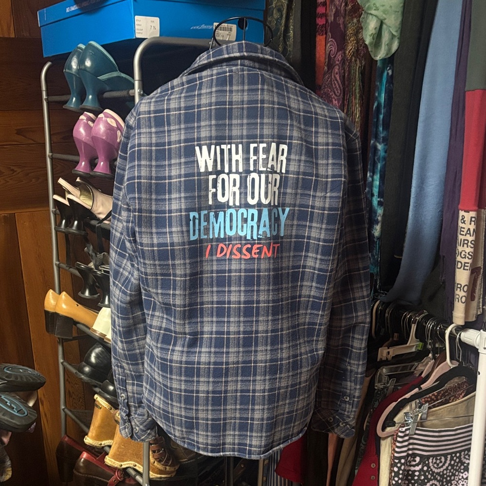 Nomad Blue Plaid Button Down Shirt upcycled